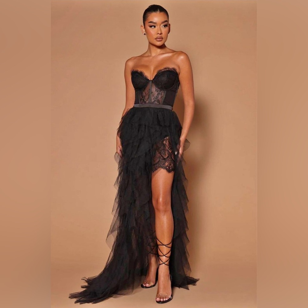 Black Lace Gown